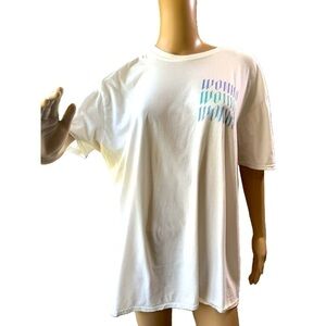 Wonho White Graphic Print Short Sleeve Crew Neck T-Shirt Size XXL